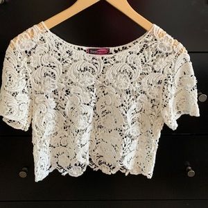 Crochet lace summer crop top